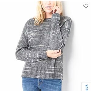 American Eagle Soft Ribbed Knit Sweater Womens Medium Crewneck Grey